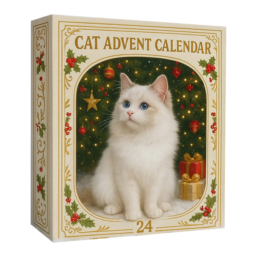Cat Lovers Advent Calendar 2025, 24 Days Christmas Countdown with 24 Popular Cat Breeds, 2D Acrylic Cat Ornaments, Holiday Gift for Cat Enthusiasts & Collectors