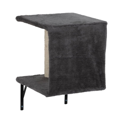 Cat Wall Shelves and Perches Set of 5, Indoor Cat Condo for Sleeping Playing Lounging Climbing Cat Tree House, Gray