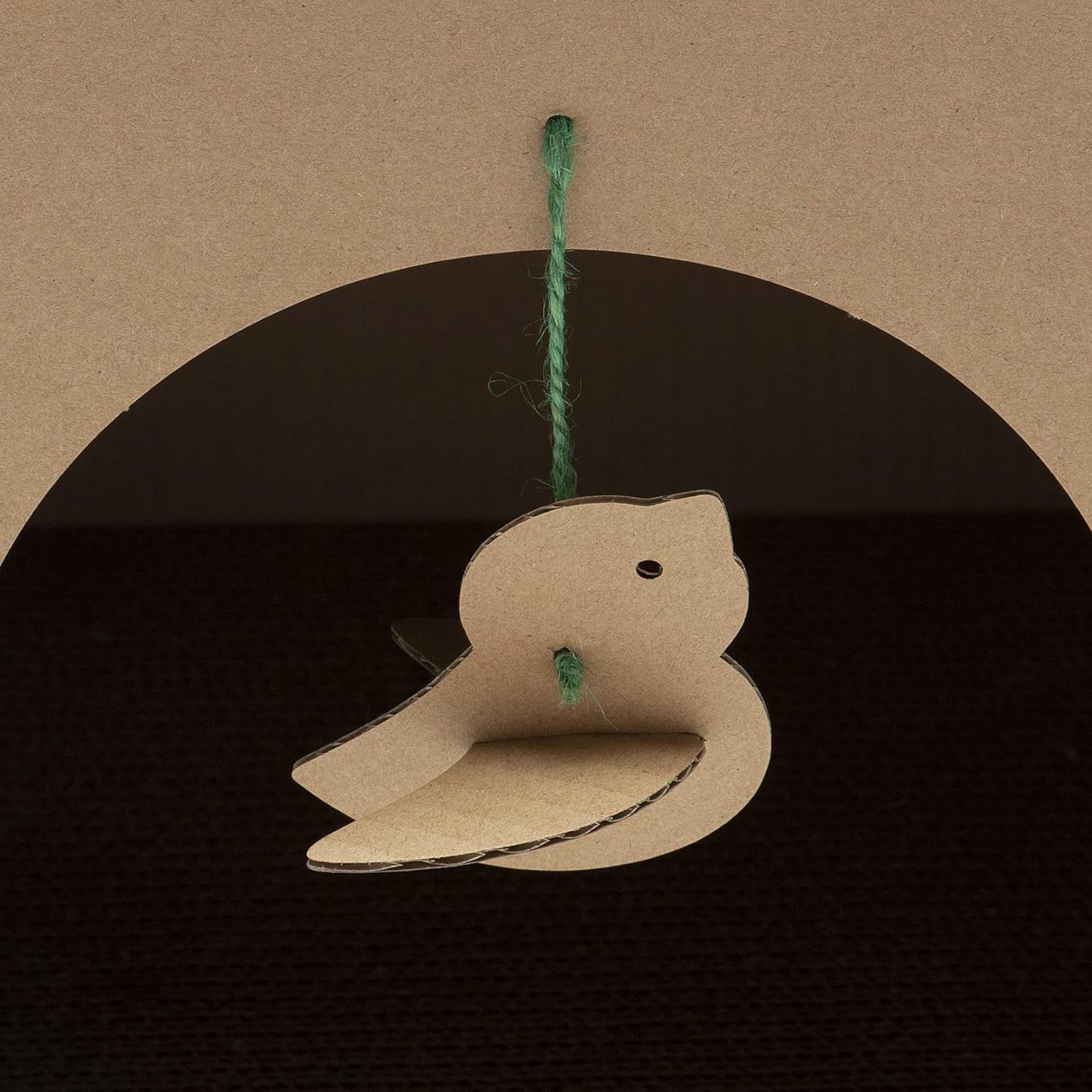 Cardboard Cat House Gingerbread House, Cat Hideout Scratcher with Detachable Hanging Toys