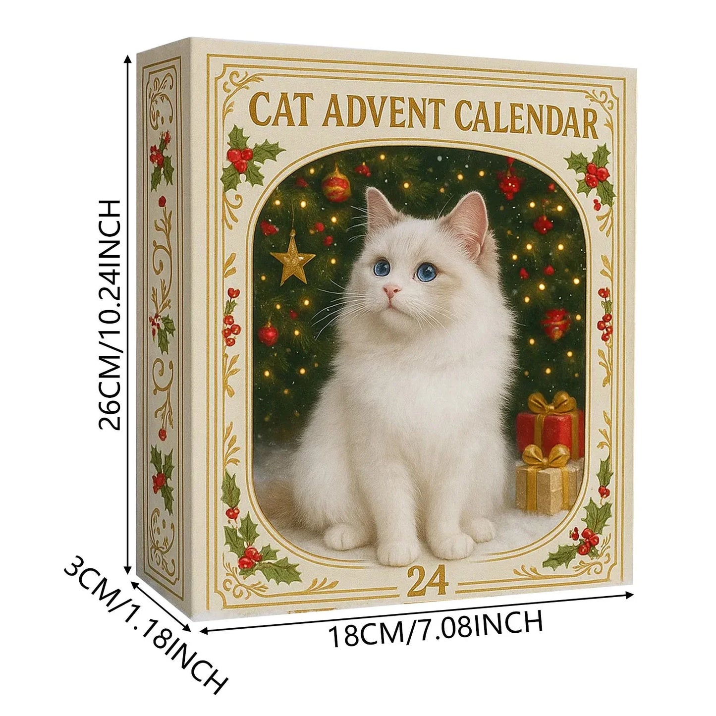 Cat Lovers Advent Calendar 2025, 24 Days Christmas Countdown with 24 Popular Cat Breeds, 2D Acrylic Cat Ornaments, Holiday Gift for Cat Enthusiasts & Collectors