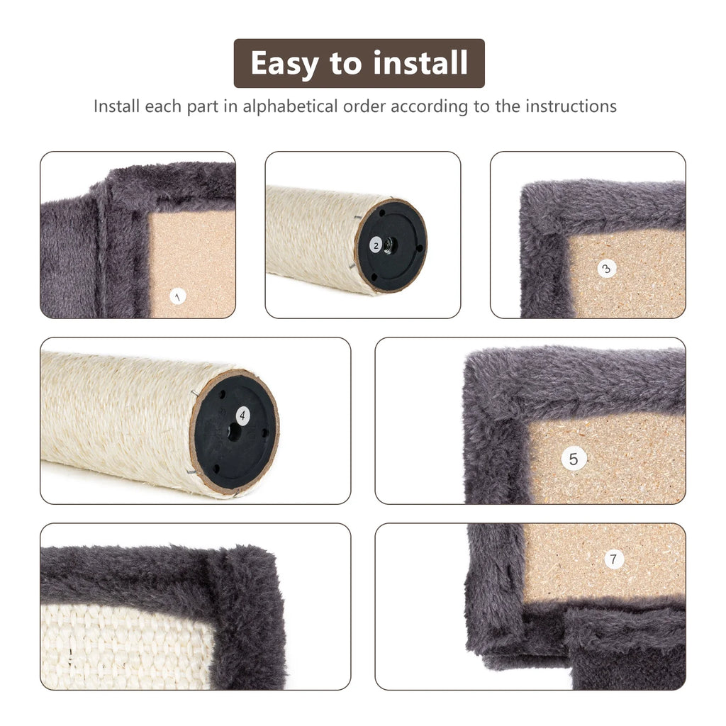 Cat Wall Shelves and Perches Set of 5, Indoor Cat Condo for Sleeping Playing Lounging Climbing Cat Tree House, Gray