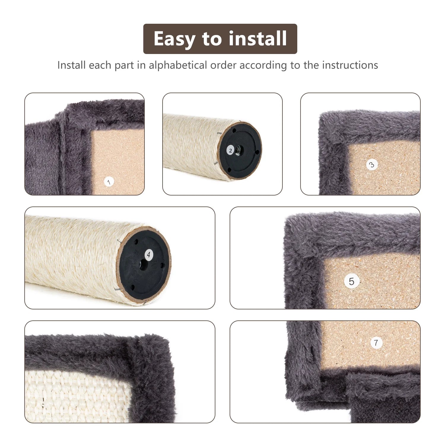 Cat Wall Shelves and Perches Set of 5, Indoor Cat Condo for Sleeping Playing Lounging Climbing Cat Tree House, Gray