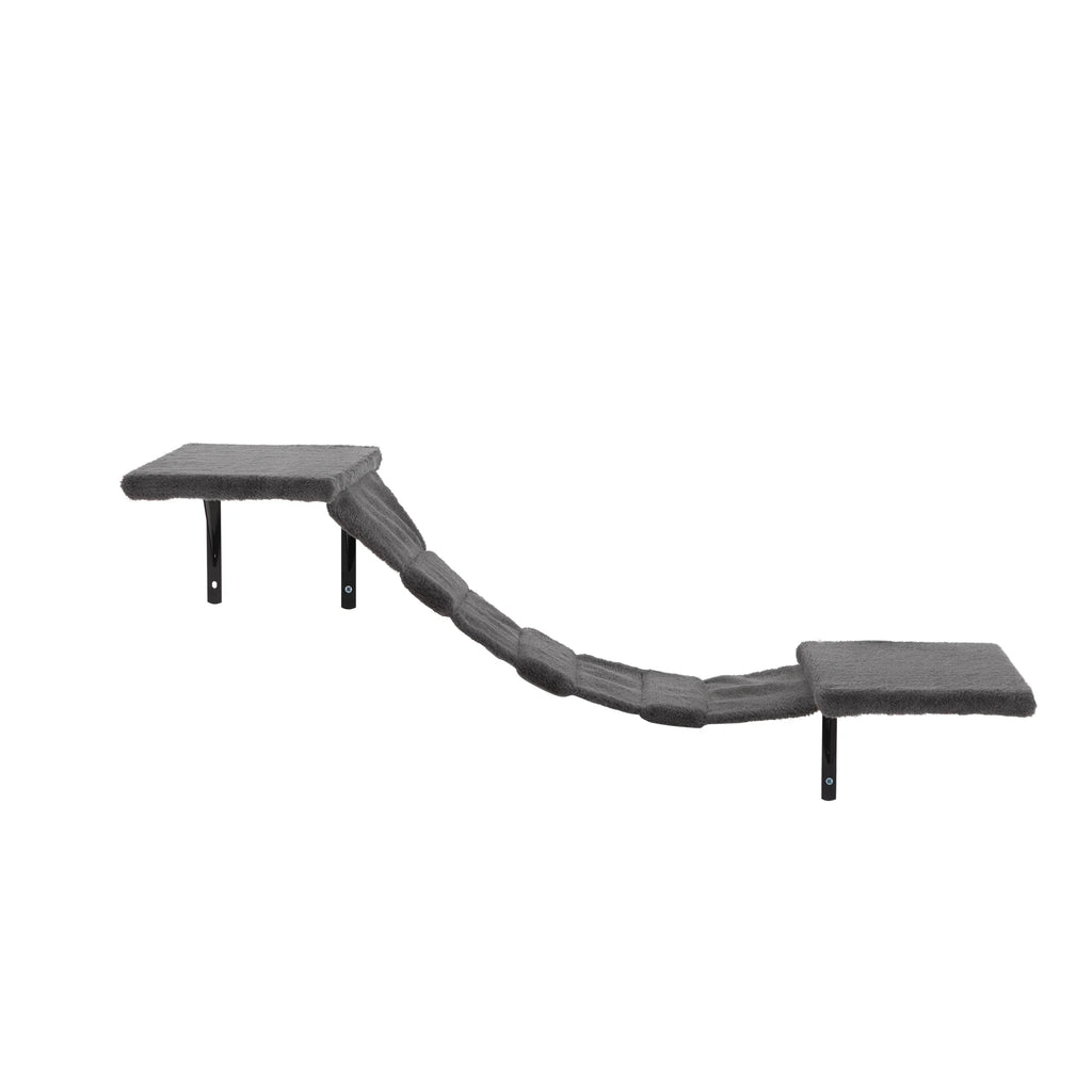 Cat Wall Shelves and Perches Set of 5, Indoor Cat Condo for Sleeping Playing Lounging Climbing Cat Tree House, Gray