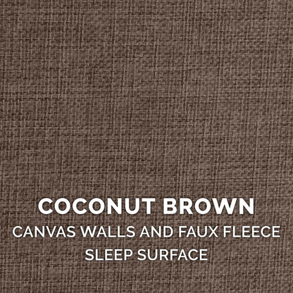 Pet House for Indoor Cats & Small Dogs, Collapsible & Foldable W/ Plush Ball Toy - Living Room Footstool Cat Condo - Coconut Brown, Small